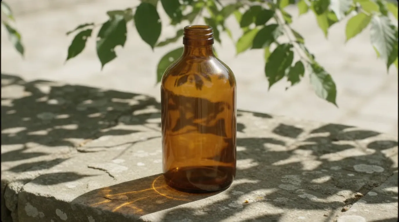 An illustration of massage oils, fresh towels and handmade ceramics in warm light
